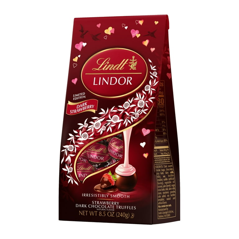 Lindt LINDOR Valentine's Day Strawberry Dark Chocolate Truffles