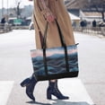 thumbnail image 4 of FORMRS Canvas Laptop Tote Bag for Women with 15.6" Computer Compartments Shoulder Handbag, Ocean Waves, 4 of 7