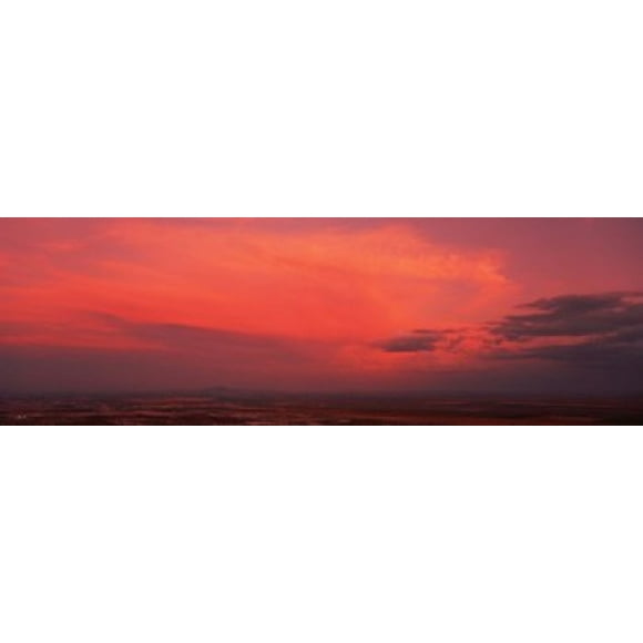 Clouds over a landscape at sunset, South Mountain Park, Phoenix, Arizona, USA Poster Print (18 x 6)