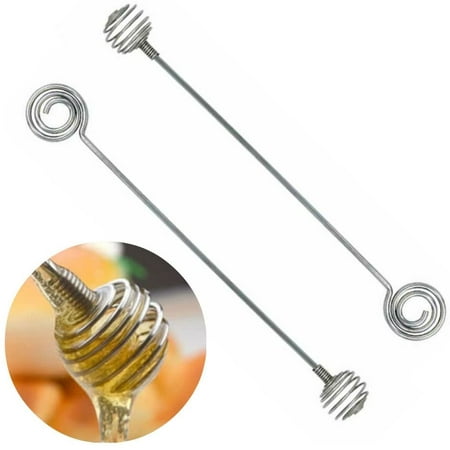 

2 Pieces 304 Stainless Steel Honey Stick Dippers Spoon Stirring Bar Swizzle Sticks for Serving Syrups Frosting Melted Chocolate