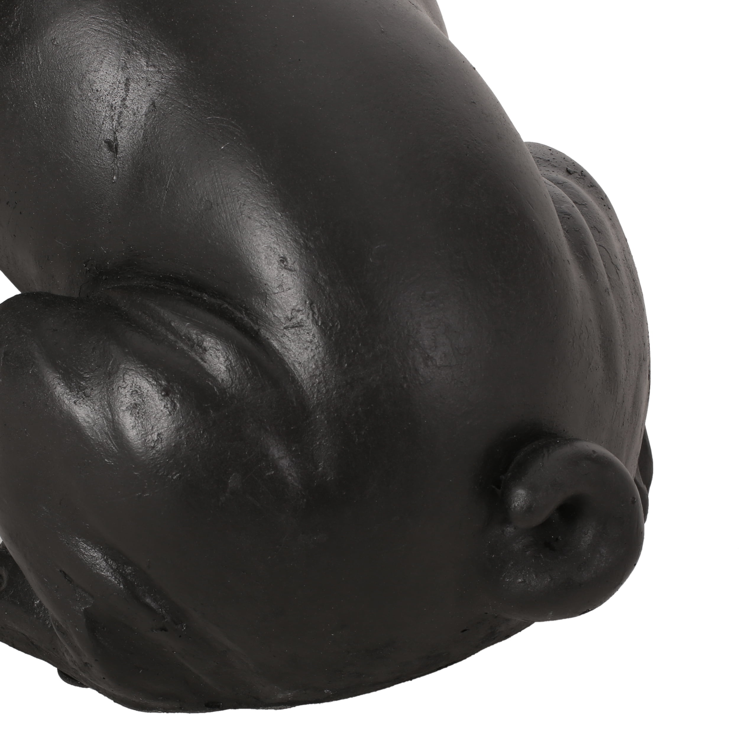 Noble House Delamore Outdoor French Bulldog Garden Statue in Matte Black
