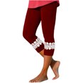thumbnail image 2 of FNFYFH Clearance Womens Tight Fit Yoga Capris Body Shaping Workout Pants,Wine, 2 of 8