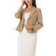thumbnail image 1 of BLAZER CHIC para Mujeres Abierto Frontal Ropa de Trabajo Verano Chaqueta Corto Color Caqui Sólido XS, 1 of 6