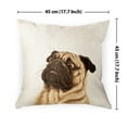 thumbnail image 4 of WIRESTER 18x18 inch Square Decorative Throw Sofa Pillow Cases, Dazed Pug Puppy Dog, 4 of 7