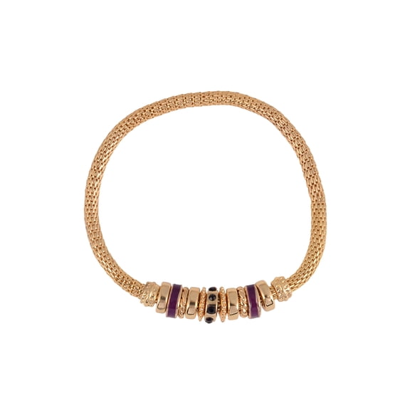 Time and Tru Goldtone Chain with Amethyst Birthstone "February" Bracelet