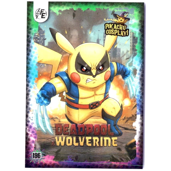 MARVEL/DC Pikachu Cosplay Deadpool Wolverine HOLOFOIL #196