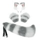 thumbnail image 5 of Diadema con Orejas de animales conjunto de cola de Cosplay Traje de cola Larga con Orejas Gris blanco Disfraz de juego de cosplay, 5 of 8