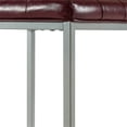 thumbnail image 6 of Posh Living Nolan Tufted Faux Leather Cube Ottoman with Metal Frame in Purple, 6 of 7