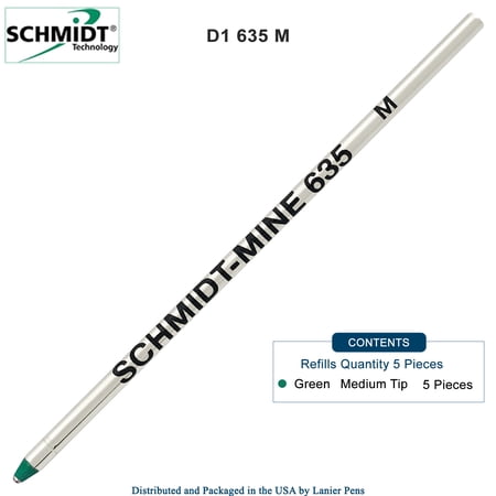 Three 5 Pack - Schmidt 635 - Green Ink, Medium Tip