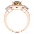 thumbnail image 4 of 3.005 ct Princess Cut Simulated Champagne Diamond 3 Stone 14K Rose Gold Womens Engagement Ring, 4 of 5