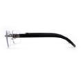 thumbnail image 4 of OG Rhinestone Stud Rimless Rectangle 90s Hip Hop Rapper Silver Black Clear Lens Eyeglasses, 4 of 4