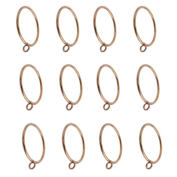 PAQUETE 12 clips de cortina deslizantes, varilla de gancho, deslizador de cortina, argollas con ojal Oro Macarena Anillo de cinta de cortina