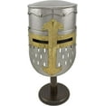 thumbnail image 3 of Templar Crusader Knight Armor Helmet Steel Knights Templar Crusader Helmet Medieval Armor, Silver, 3 of 4