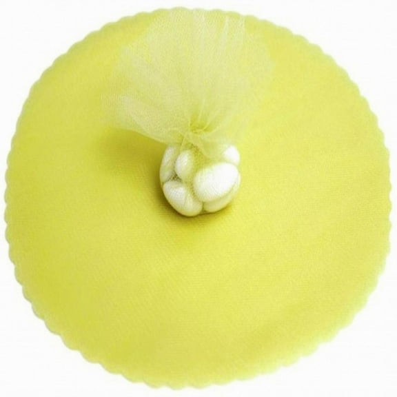50 Scalloped Tulle Circles 9" Wedding Favor Wrap - Yellow