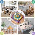 thumbnail image 4 of Colorful Rainbow Tie Dye Spiral Pattern Square Tablecloth,Waterproof Square Table Cover,Wipeable Spillproof Washable Table Cover for Home Kitchen Party Decor 52"x52"(132x132cm), 4 of 6