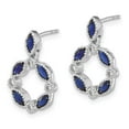 thumbnail image 3 of Auriga Fine Jewelry 14K White Gold Sapphire and Diamond Dangle Earrings for Women, 3 of 5