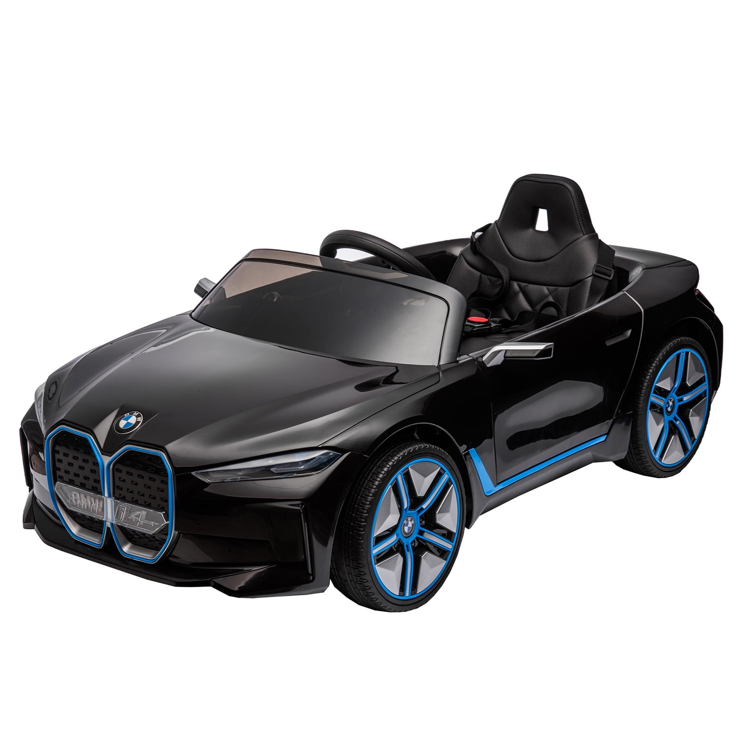 CIPACHO Licensed BMW I4, 12v Kids Ride On Car with 2.4G Parents Remote Control, Electric Car for Kids, 3 Speed Adjustable, USB, MP3, Bluetooth, Black