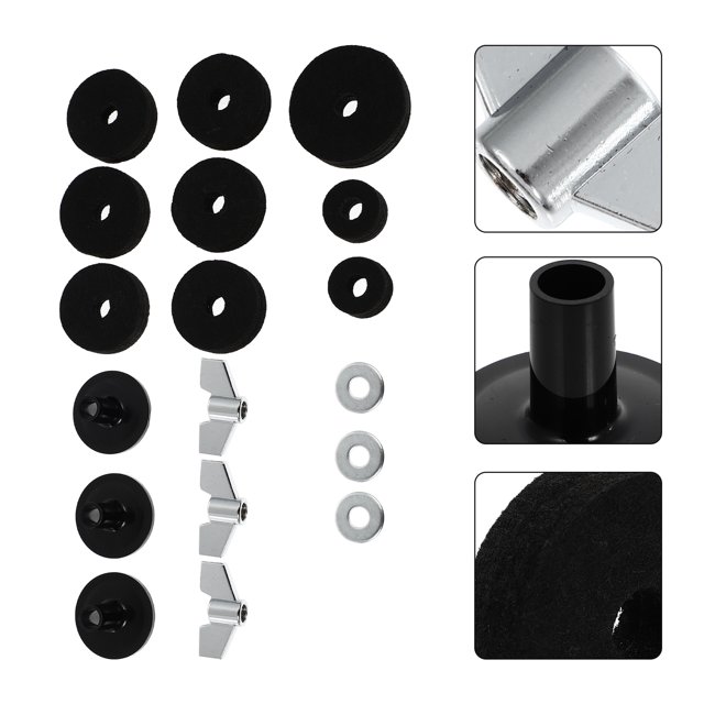 IFANLANDOR 18pcs Drum Felt Pad Set Standard Cymbal Cushions Reliable and Functional Accessories