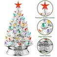 thumbnail image 5 of 24" Hand Painted Ceramic Christmas Tree, Silver  Pre-Lit Tree with 148 Multi Color Lights and 2 Star Toppers, 5 of 7