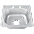 thumbnail image 1 of Tarja Sencilla de Acero Inoxidable Satinado MEER TS3838 Fregadero para Cocina para Empotrar 38 x 38 x 15 cm, 1 of 5
