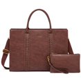 thumbnail image 1 of Bolsa de mano para portátil LOVEVOOK, piel vintage, 15.6 pulgadas, impermeable, 1 of 9