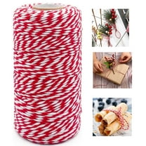 Cotton Twine Red and White Macrame Cord 2mm Thick 328 Feet Christmas Twine for Gift Wrapping DIY Crafts Home Decoration Gardening,Christmas Wrapping String