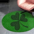 thumbnail image 4 of Clover Pattern Round Carpet Circle Rug Outdoor Patio Area Rug Washable Large Area Rugs Hallway Room Decor Fitness Mats, 4 of 8
