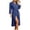 Navy, variant on Tqcoqu Women's Waffle Knit Casual Loungewear,Trendy Fit Bathrobe Loose Sleep Robe with Belt,Black Women's M-XXL