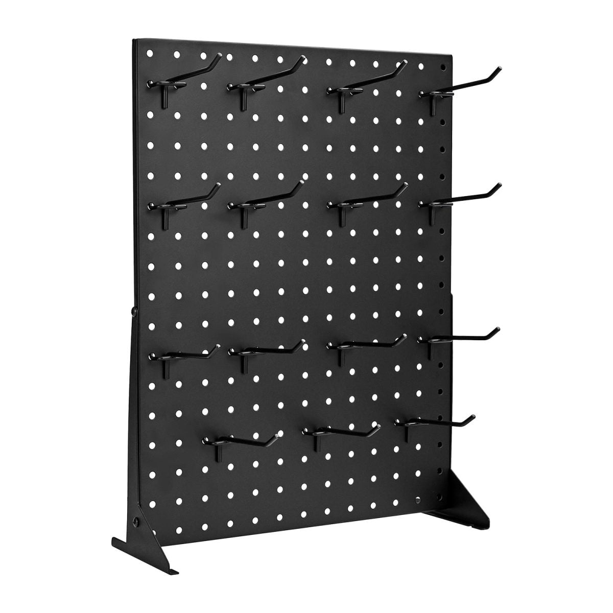 TENGDA Pegboard Display Stand with 15 Hooks Pegboard Panels Display Black (1 PCS)