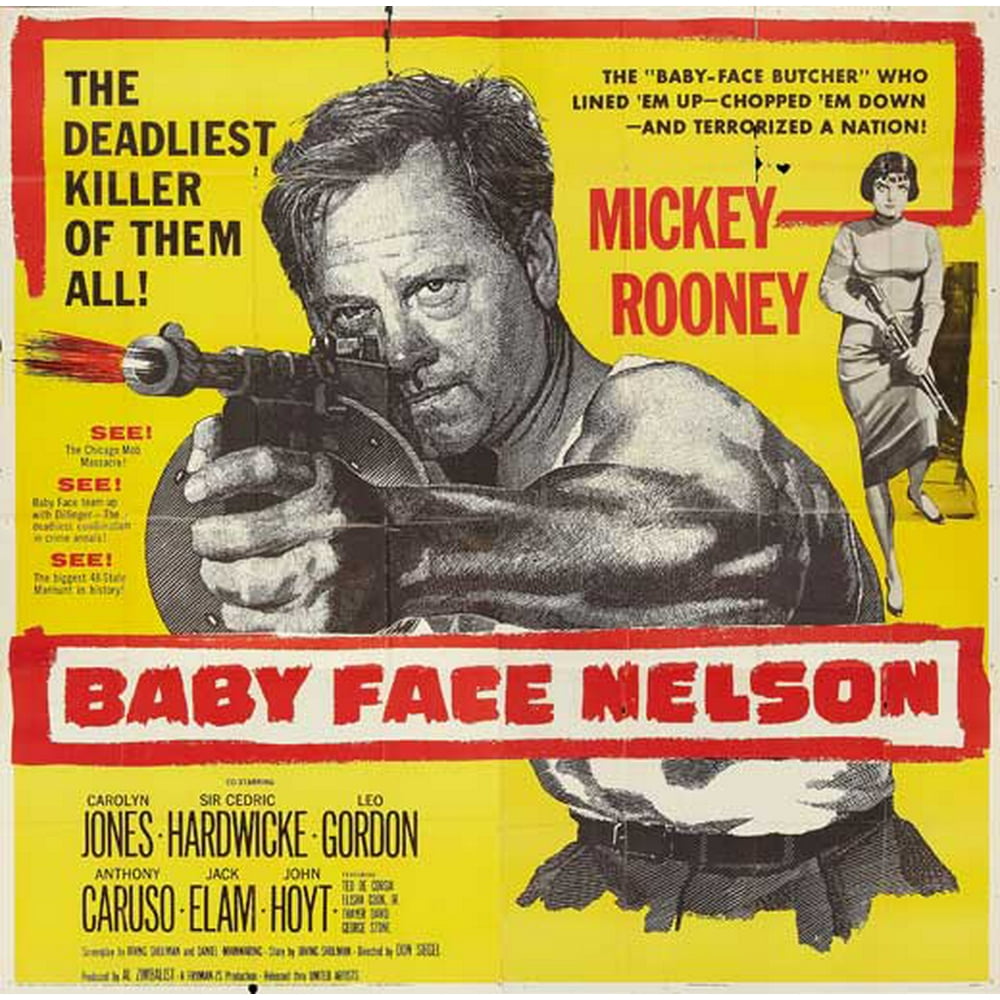 Baby Face Nelson movie POSTER (Style A) (30" x 30") (1957) Walmart