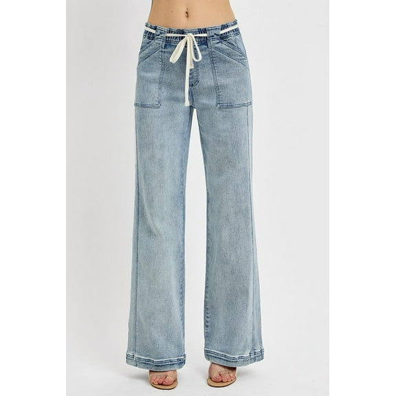 RISEN Full Size Straight Leg Jeans with Pockets Plus Size