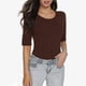 thumbnail image 1 of MKLEKYY Playeras Algodon Mujer Camiseta Básica De Manga Corta Para Mujer, Color Liso, Corte Entallado Talla XL, 1 of 3