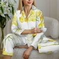 thumbnail image 6 of Yiaed Sweet Honey Print Pajamas Women's Long Sleeve Sleepwear Soft Button Down Loungewear Pjs Lounge Set Nightwear Womens Pajama Pants-XX-Large, 6 of 7