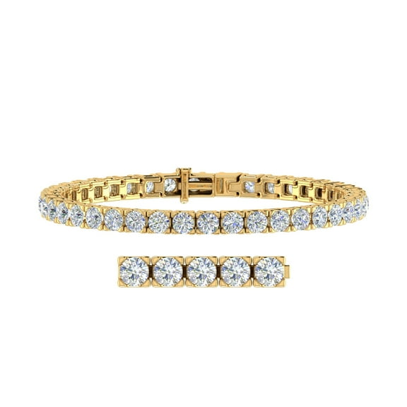 10 Carat Diamond Tennis Bracelet in 14K Yellow Gold (7 Inch) - IGI Certified