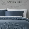 thumbnail image 3 of Southshore Fine Living, Inc. Rayon Derived from Bamboo King Size Duvet Cover Set, Steel Blue, 3 of 8