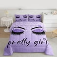thumbnail image 2 of Homewish Chic Sparking Print Bedding Comforter Set,Kawaii Pretty Girl Twin Comforter Sets,Purple Black Bedding Set For Men Women,Microfiber Bedroom Decor,2 Pieces, 2 of 8