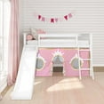 thumbnail image 2 of Low Loft With Easy Slide & Light Pink & Gold Princess Curtain, White, 2 of 10