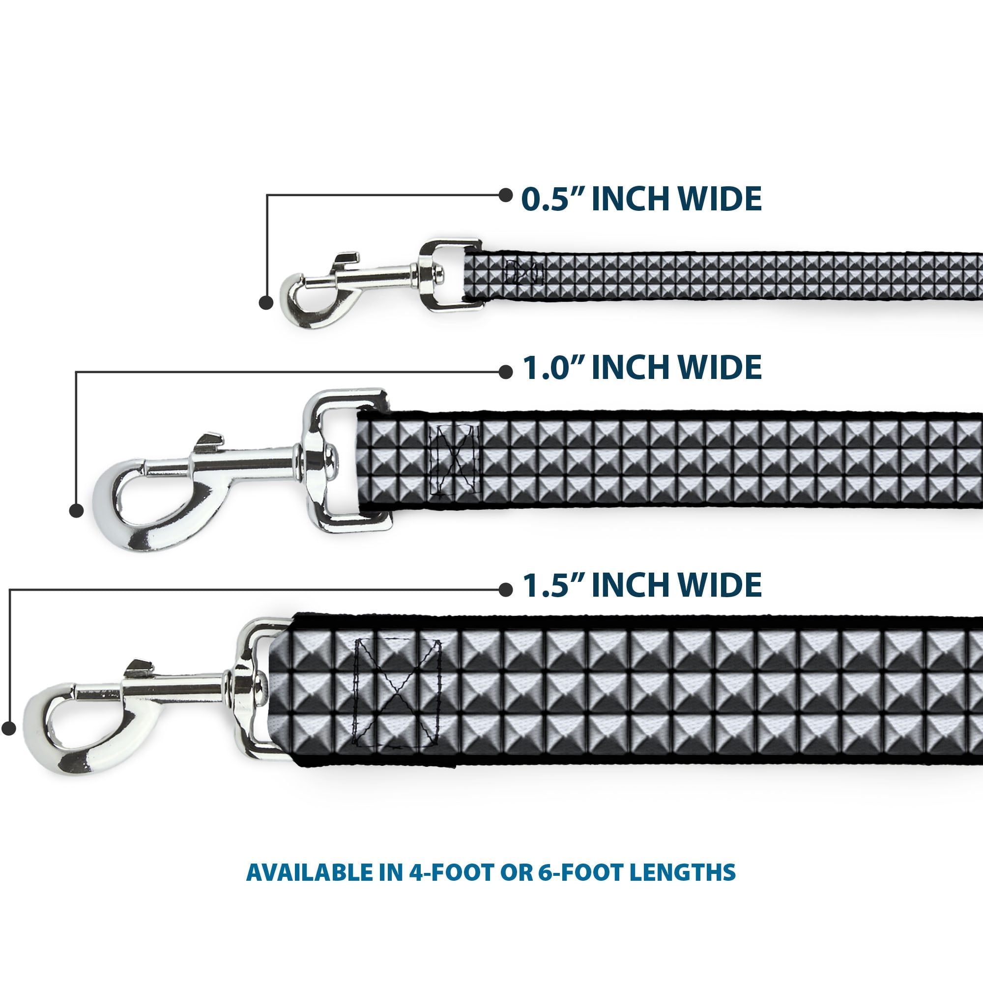 Buckle-Down Pet Leash, Dog Leash, Printed Studs, 6 Feet Long 1.0 Inch Wide