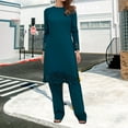 thumbnail image 2 of GILIGEGE Two Piece Sets for Women Women's Muslim Robe Set Burning Flower Two Set Round Neck Loose Temperament Prayer Clothes Green L, 2 of 9