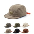 thumbnail image 2 of Ljudmp Mens Womens Vintage Japanese Streetwear Snapback Cap Breathable Quick-Dry Sunscreen Duck Tongue Hat Flat Brim Hats Khaki, 2 of 8