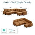 thumbnail image 4 of Linsy Home Storage Sectional Sleeper Sofa with Pull Out Bed, 9 Seat Modular Sectional Sofa with with USB & Cup Holder, Plush Corduroy Sectional Couches for Living Room, Brown, 4 of 10