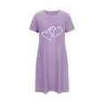 thumbnail image 2 of Aofany Womens Nightshirts & Gowns Short Sleeve Sleepshirt Scoopneck Cute Nightdress Comfy Nightgown Dress with Pockets, 2 of 4