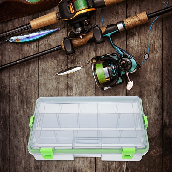 Toyvian Green Plastic Fishing Tackle Organizer Waterproof for Home 1Pc