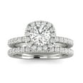 thumbnail image 1 of 1.00ctw Diamond Halo Bridal Set Engagement Ring in 14k  White Gold (1.00ctw,I2-I3, G-H), 1 of 5