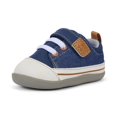 thumbnail image 1 of Zapato See Kai Run Stevie Mini First Walker de mezclilla azul marino para bebés, 1 of 7