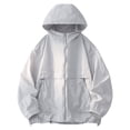 thumbnail image 2 of Raincoat for Men Waterproof with Hood Mens Rain Jacket Windbreaker Jackets Rain Coat Big and Tall Size M-5XL Gray, 2 of 8