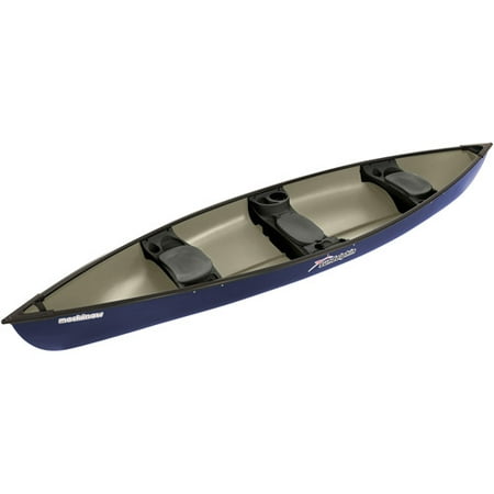 Sun Dolphin Mackinaw 15.6 Feet Canoe with Durable High-density Polyethylene Hull, Dry Storage Compartment, Cooler, beverage holders