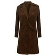 thumbnail image 5 of Women's Classic Brown Suede Trench Coat, Retro Lapel Collar Mid-Length Jacket, Single Breasted Casual Coat, Long Fall Winter Outerwear, Versatile Everyday Wear, Timeless Style Brown L, 5 of 7