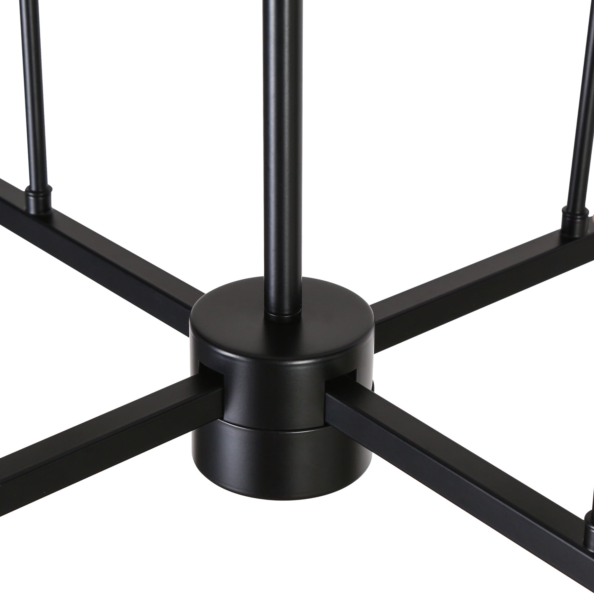 LNC Ukiiyoa 8-Light Matte Black Modern/Contemporary Led Bare Bulb Chandelier