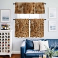 thumbnail image 2 of Reindeer Spots Kitchen Curtains Valances and Tiers Set of 3 Fluffy Hair Tier Curtains and Valance with Rod Pocket for Small Windows, 27.5"x36", 2 of 9